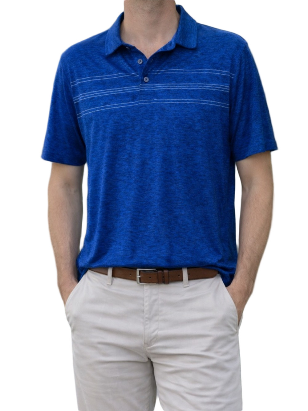 PGA Tour Blue Performance dry fit Polo golf shirt